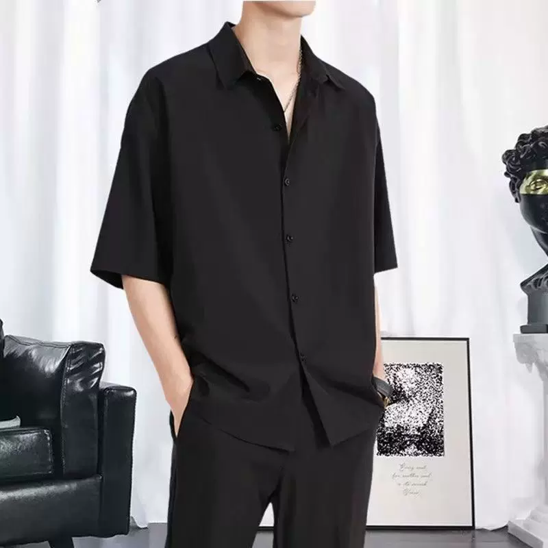 Summer silk thin shirt, oversize, size
