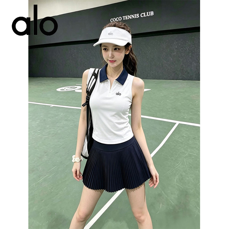 Yoga Fitness Girl's Yoga Vest with Chest Pads, Quick-Drying Top, Polo Tennis Sleeveless Sports T-Shirt Set