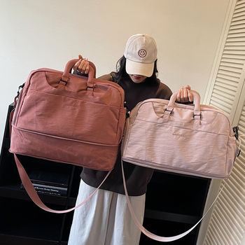 Large-capacity fashionable short-distance travel bag women's hand carry lightweight luggage bag men's expanded cross-body sports fitness bag