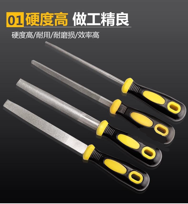 Алмазный напильник 德国金刚石锉刀合金钢锉三角搓刀半圆扁平大板锉玉石打磨工具挫刀