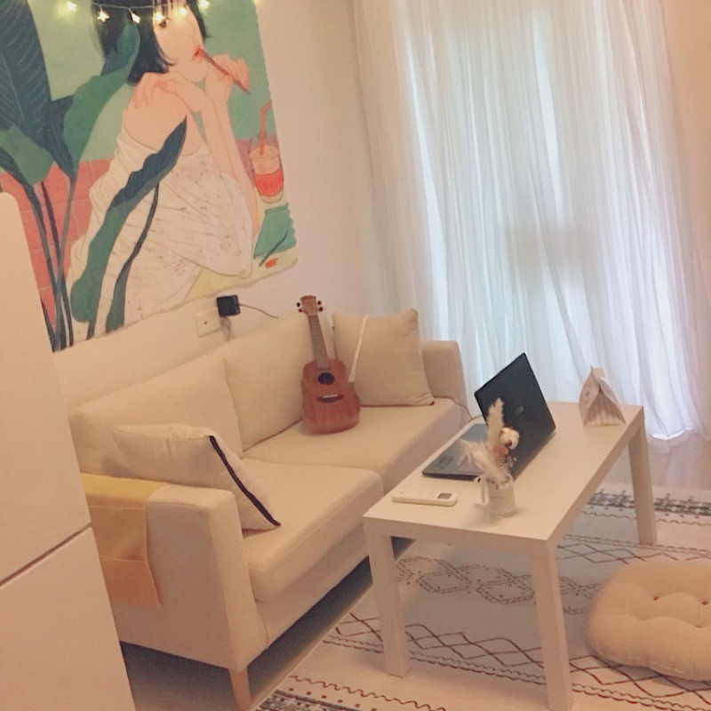 Nordic sofa small apartment modern minimalist apartment clothing store net red sofa bedroom double three person washable sofa