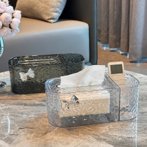 High-end light luxury tissue box living room creative paper drawer household tissue box coffee table multi-function remote control storage box