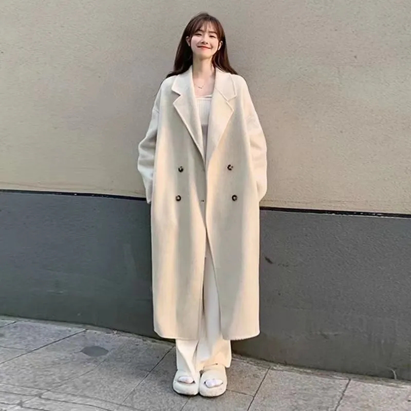 Autumn and Winter Tweed Coat for Women in the Hepburn Style, Korean Version, Preppy Style for Petite Women, High-End Mid-Length Over-The-Knee Coat Autumn and Winter Tweed Coat for Women in the Hepburn Style, Korean Version, Preppy Style for Petite Women, High-End Mid-Length Over-The-Knee Coat