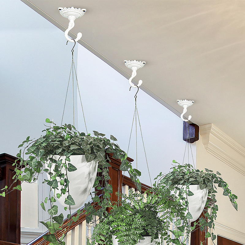 Sungmor Ceiling Hooks, Set of 3, Cast Iron Wall Ceiling Hooks for Decorating Balcony Tops, Hanging Lanterns and Flower Pots