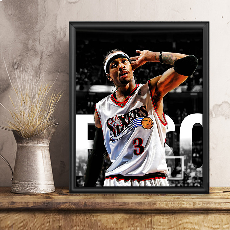 Ahren Everson poster photo frame nba basketball stars around hand office swing piece hanging painting decoration Birthday Gift-Taobao