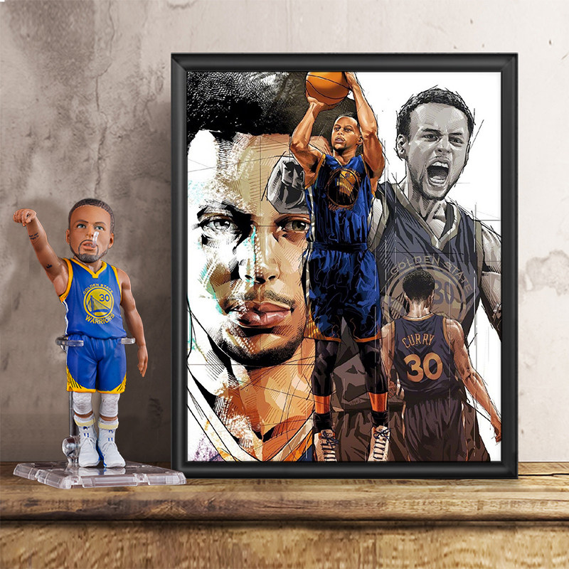 Curry Poster Photo Frame Decoration painting Handicap Memorial Birthday Gift Around Basketball Star Photo Gallery