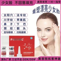 No tear troughs on girls face nasolabial folds cheek bags under eyes sunken temples nose and chin shaping