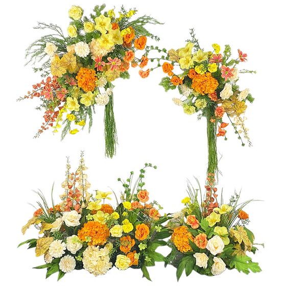 网红店布置莫奈花园风仿真假花成品婚礼布置摄影道具派对装饰造景