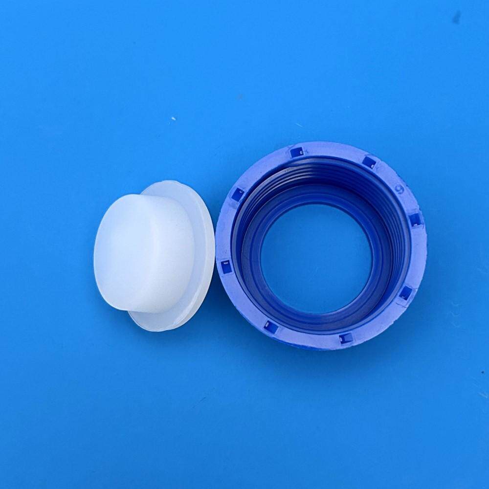 GL45蜀牛蓝盖试剂瓶帽式硅胶塞密封塞蓝色瓶盖开孔盖发酵厌氧瓶塞