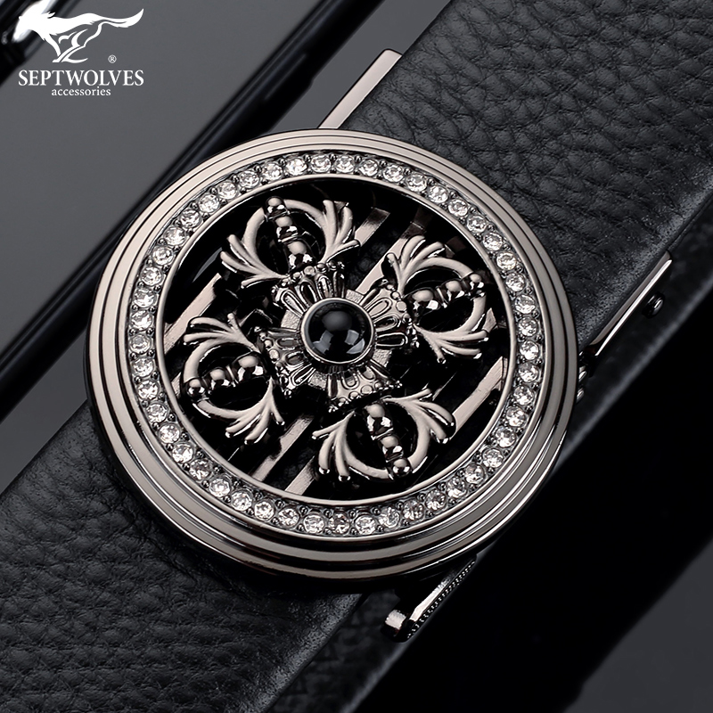 Seven Wolves Strap Men Genuine Leather Upscale Lengthened Strap Man Tide 2022 New Fat size to run the belt