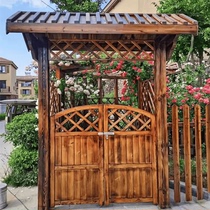 Courtyard entrance door small courtyard entrance door outdoor garden villa outdoor pastoral bed and breakfast farmhouse paradise anti-corrosion wooden gate building
