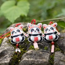 Xiangxi 18th Dong Miao characteristic embroidery trinkets Fuxi Panda baby ethnic style cute and exquisite mobile phone hanging