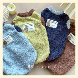 Pet Clothes Spring Fleece-Lined Teddy Sleeveless Vest Medium-Sized Dog Autumn and Winter Clothes Kitten Corgi Two-Legged Clothing