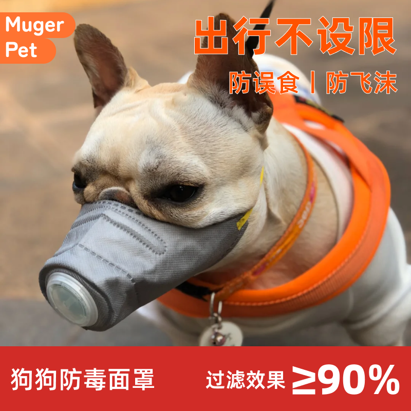 狗狗防毒面罩口罩嘴套防乱吃小狗法斗宠物防吸入防舔比熊泰迪专用