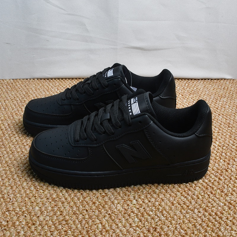 New Balance Men's Shoes Black Air Force One Sneakers Couple's Versatile Comfortable Casual Sports Shoes Women's Shoes All Black Shoes