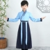 Trang phục trẻ em, Hanfu, đồng phục học sinh truyền thống của nữ sinh Trung Quốc, trang phục biểu diễn nam đệ tử cổ điển ba nhân vật, váy, trang phục biểu diễn phong cách Trung Quốc 