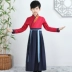 Trang phục trẻ em, Hanfu, đồng phục học sinh truyền thống của nữ sinh Trung Quốc, trang phục biểu diễn nam đệ tử cổ điển ba nhân vật, váy, trang phục biểu diễn phong cách Trung Quốc 