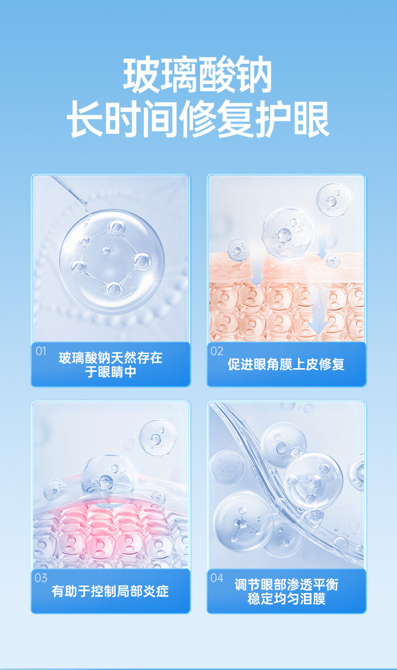 999 眼药水 玻璃酸钠滴眼液  人工泪液缓解视疲劳润眼干眼症  0.4ml*25支 x 1盒