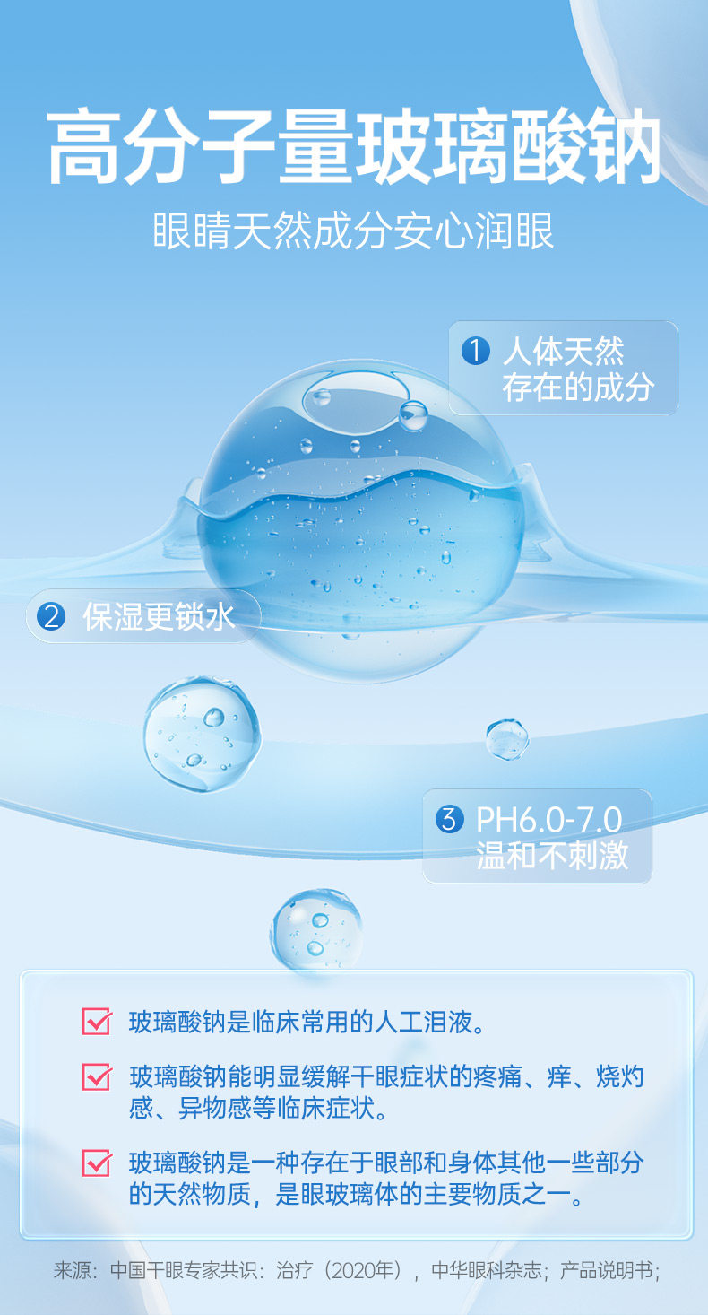 999 眼药水 玻璃酸钠滴眼液  人工泪液缓解视疲劳润眼干眼症  0.4ml*25支 x 1盒