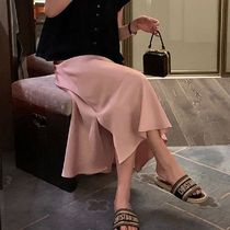 2024 Summer Maternity Satin Skirt Side Split Fashion Pregnan