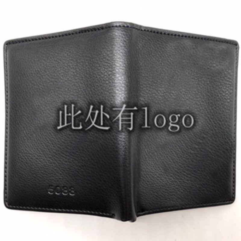Free Shipping Genuine Cowhide Leather Duty Wallet, Authentic Security Warning Black Wallet Made of Top-Layer Cowhide