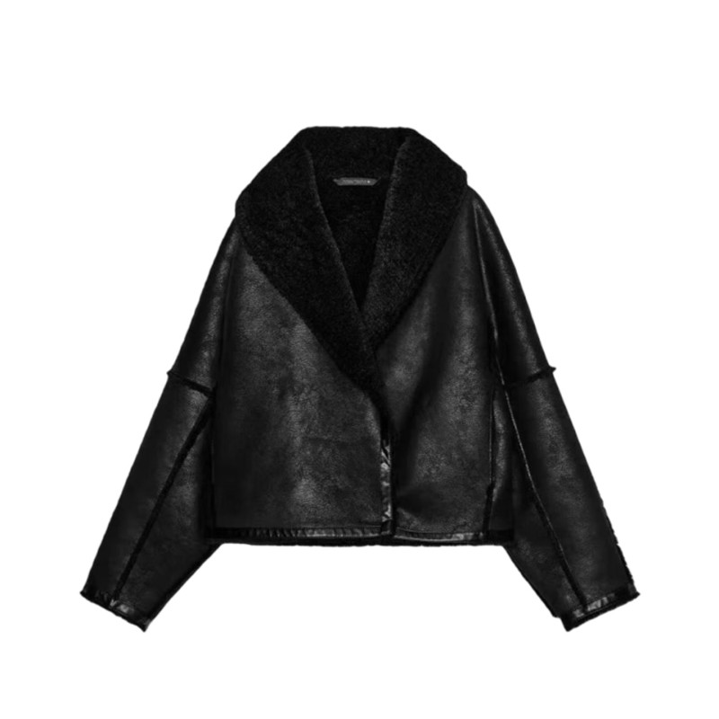 2026 Autumn and Winter New Women's Clothing Faux Fur Effect Loose Warm Jacket Fur Integrated Coat 3548247