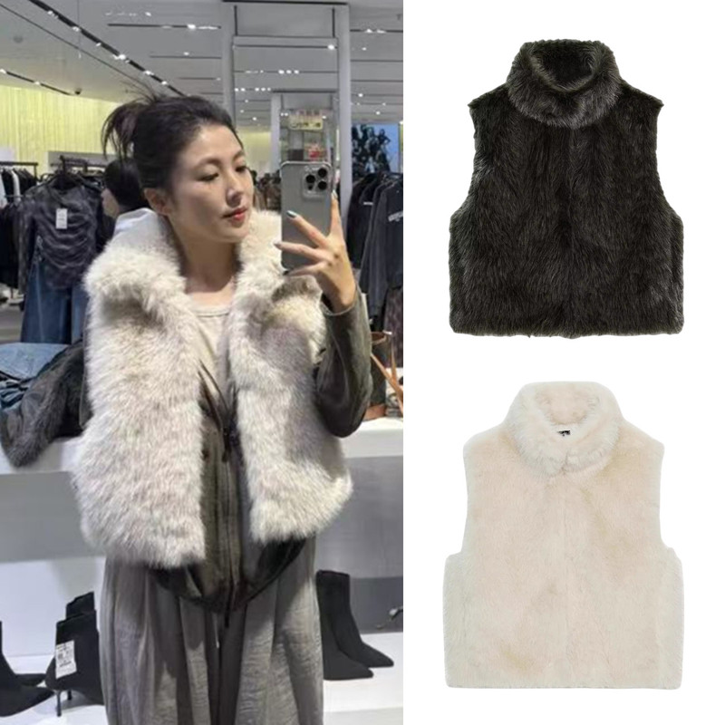 2025 Autumn New Women's Fashion Faux Fur Effect Furry Vest Jacket 1255727 832 2025 Autumn New Women's Fashion Faux Fur Effect Furry Vest Jacket 1255727 832