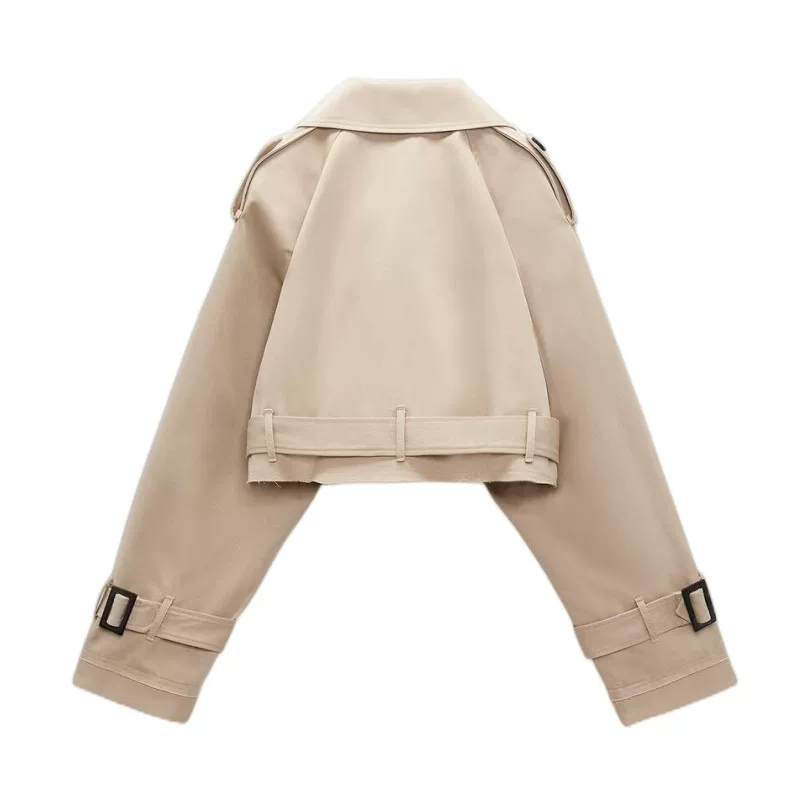 Ремень ZARA KISS, длинный рукав, короткий тренч, куртка, городской стиль