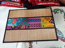 Placemat Yunnan Dai Thai Southeast Asian style wide 30 long 40 cm rectangular as decoration hanging painting bamboo weaving