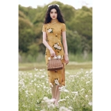 Осеннее ретро ципао, легкое платье, китайский стиль, светлый стиль