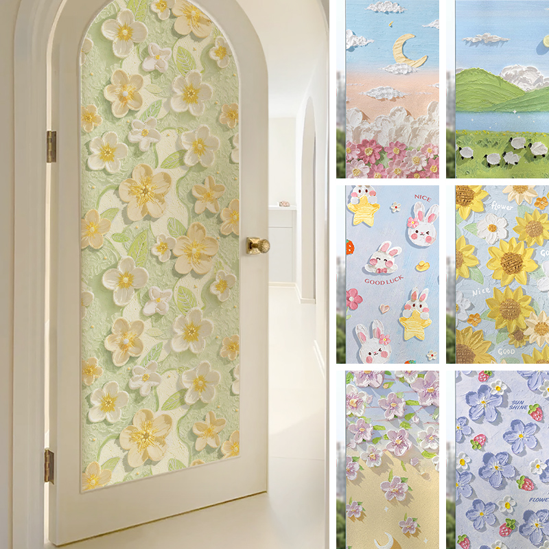 すりガラスフィルムは光を透過しますが透明ではありません浴室の窓ステッカー、覗き見防止と照明防止トイレ浴室プライバシーウィンドウステッカー