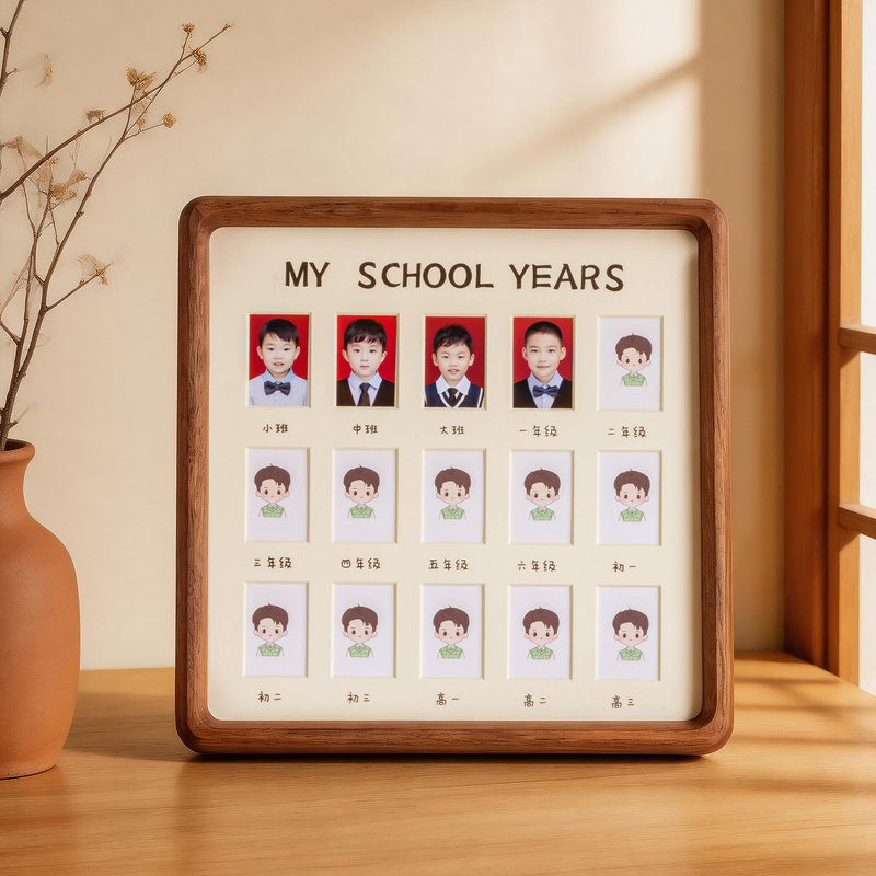 Children's Growth Record Solid Wood Photo Frame Display Stand to Commemorate Baby's 1.0inch 2inch First Year in Kindergarten Photos and 1.0inch Child Id Photos Children's Growth Record Solid Wood Photo Frame Display Stand to Commemorate Baby's 1.0inch 2inch First Year in Kindergarten Photos and 1.0inch Child Id Photos