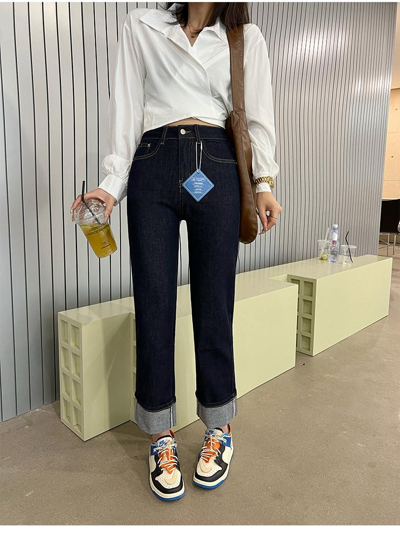 M8牛仔2022秋季新款牛仔裤女士弹力宽松显瘦时尚百搭长裤热卖女装详情6