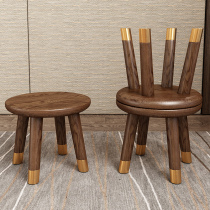 Nordic solid wood small square table ash wood childrens study table small round stool creative tatami table home low table