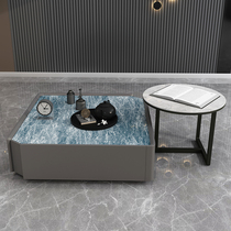 Acacia rain Rock Board coffee table table living room household size simple high-end round flower a few light luxury modern square