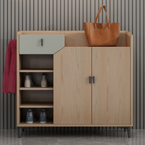 Acacia rain ash wood shoe cabinet modern simple lockers Nordic multi-layer large capacity home entrance cabinet 1m