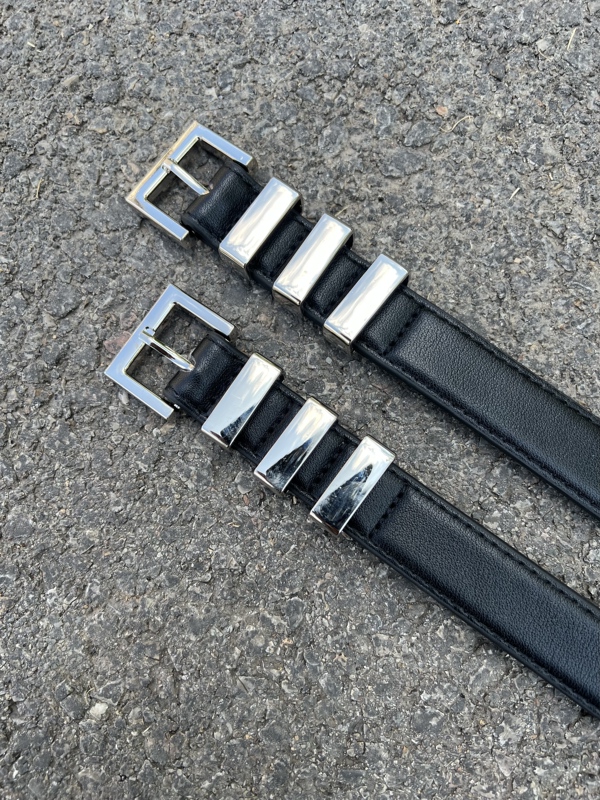 Pear Blossom Club Independent Black Three-Section Buckle Belt, Two-Layer Cowhide Belt, Hediboy, Unisex Skinny Pear Blossom Club Independent Black Three-Section Buckle Belt, Two-Layer Cowhide Belt, Hediboy, Unisex Skinny
