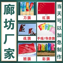 Langfang flag custom knife flag red flag battle flag hand wave flag guide flag class flag custom colorful flag custom flag