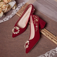 Бордовый, с вышивкой, 6 см