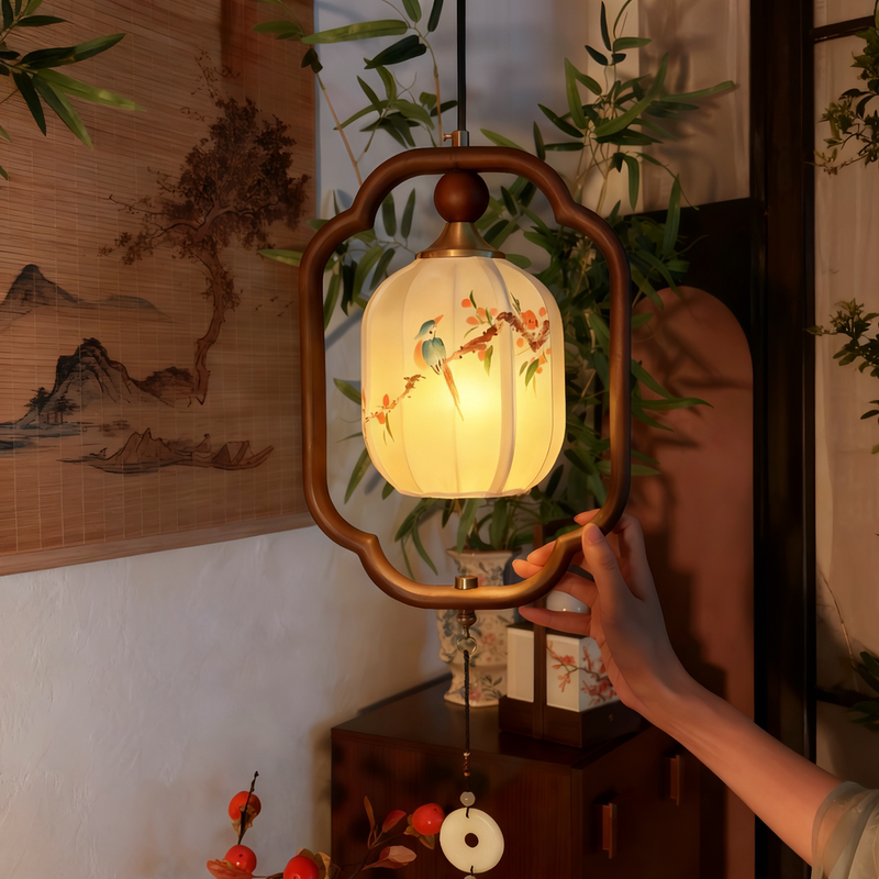 Yadengge Shishi Ruyi Chinese Aesthetic Small Pendant Light Living Room Dining Room Lighting Retro Song Dynasty Zen Style Bedroom New Model