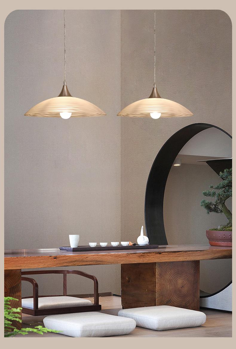 Japanese Minimalist Flying Sauce Glass Pendant Lights LED