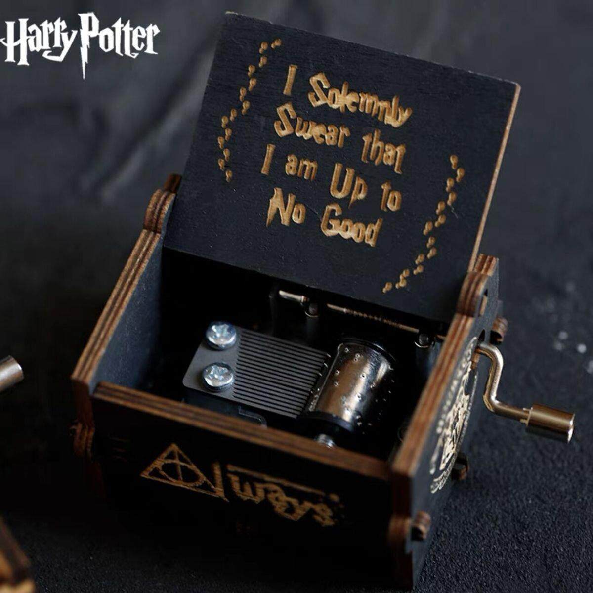 Harry Potter handmade wood-music box Mini retro eight-tone box to send boy girlfriend's girlfriend's birthday present-Taobao