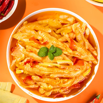 Meat Delight Garlic Flavor Spicy Boneless Chicken Feet Snack Popular Chicken Feet 500G/Can