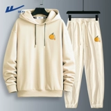 Warrior, модный спортивный костюм для влюбленных подходит для мужчин и женщин, абрикосовая толстовка с капюшоном, штаны, осенняя