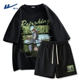 Warrior, летний спортивный комплект, мужские шорты, подходит для подростков, короткий рукав