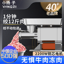 Yangzi meat grinder commercial high-power desktop fully automatic stainless steel electric powerful multi-functional meat grinder and sausage machine