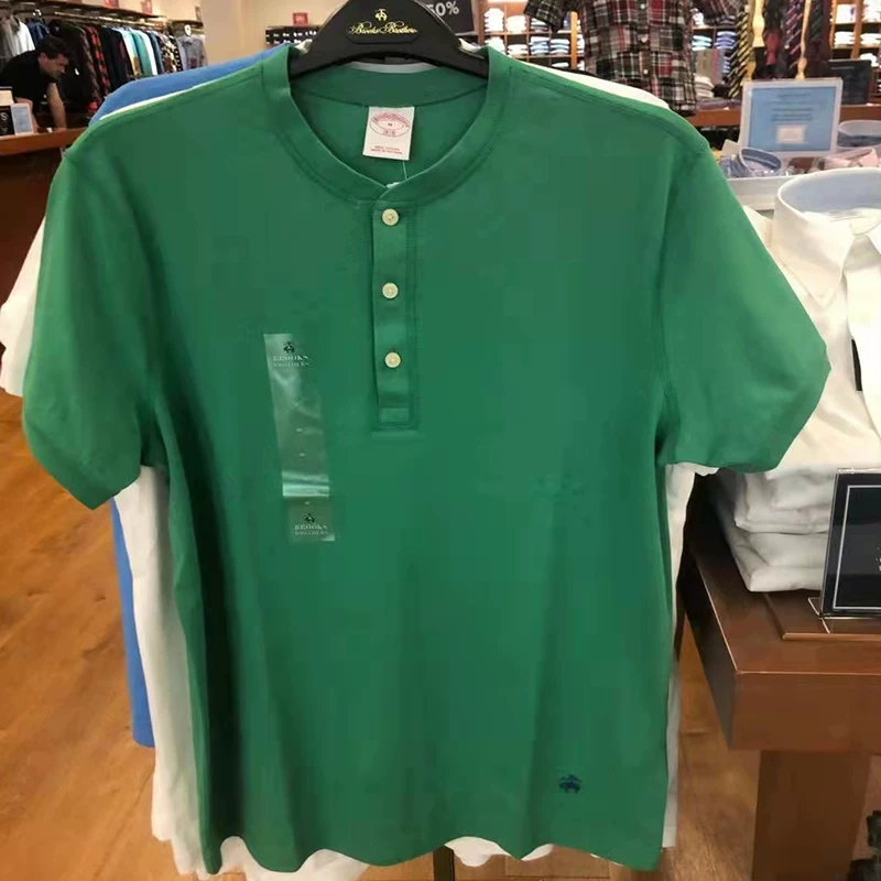 Покупка подлинной Brooks Brothers Brother Buck Brother и мужские летние футболки с короткими рукавами Hengli Leading T -shirts New Loose