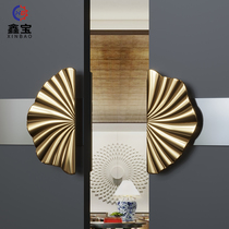 New Chinese style door handle hotel club sliding door antique bronze black handrail custom glass door wooden door handle