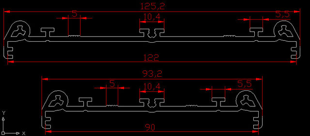 UM90PCBlength301-350mmprofilepanelmountingbasePCBho