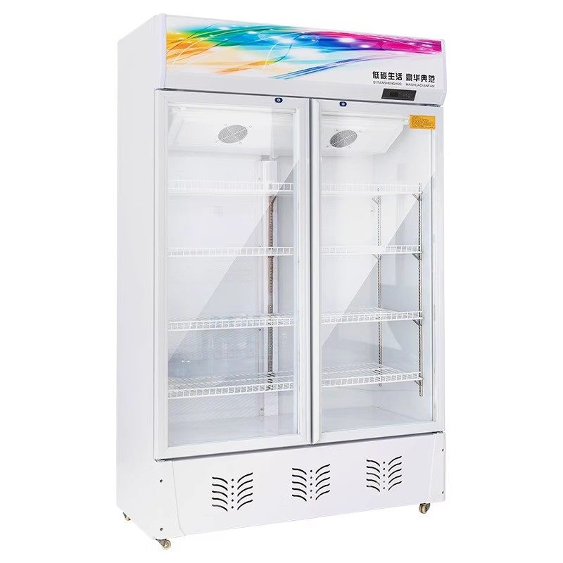 Smart Ice Beverage Display Cabinet Refrigerated Fresh-Keeping Freezer Large Capacity Double-Door Supermarket Vertical Single-Door Beer Freezer